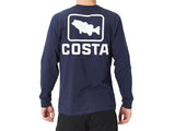New Authentic Costa Del Mar Long Sleeve Emblem Bass Navy T-Shirt 2XLarge