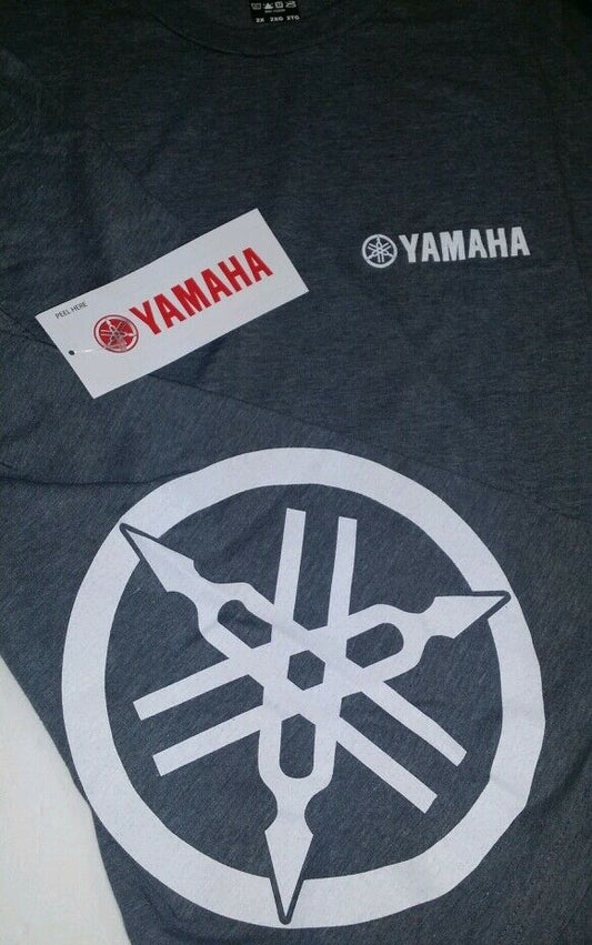 New Yamaha T-Shirt Short Sleeve Gray with White Logo Large