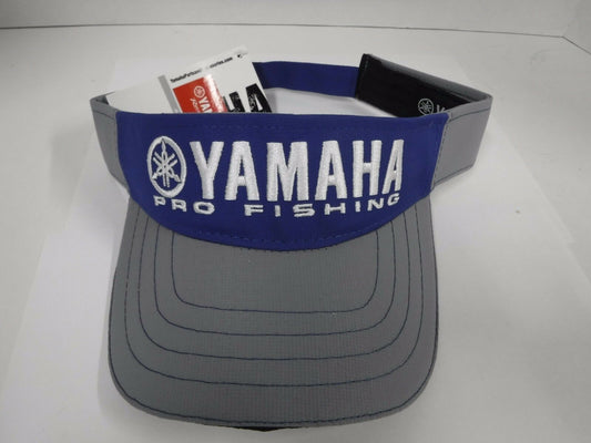 New Authentic Yamaha Pro Fishing Adjustable Visor- Blue with Gray Bill and Band