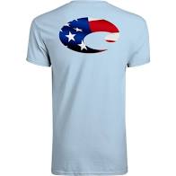 New Authentic Costa Small Lt. Blue Flag Short Sleeve Crew T-Shirt