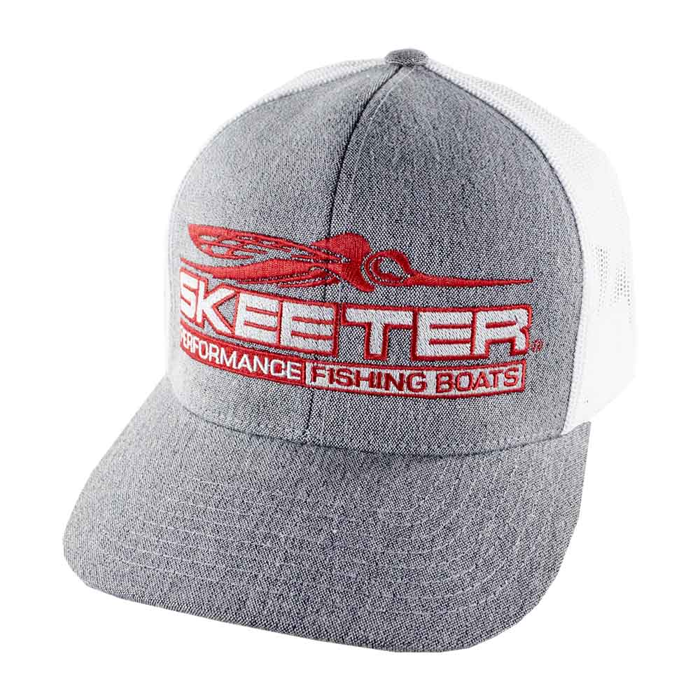 New Authentic Skeeter Hat Heather/White Red