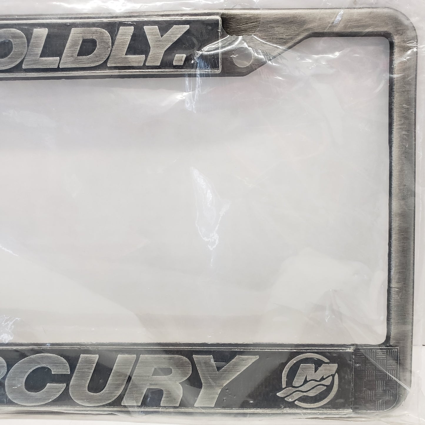 New Authentic Mercury Marine "Go Boldly" License Plate Frame