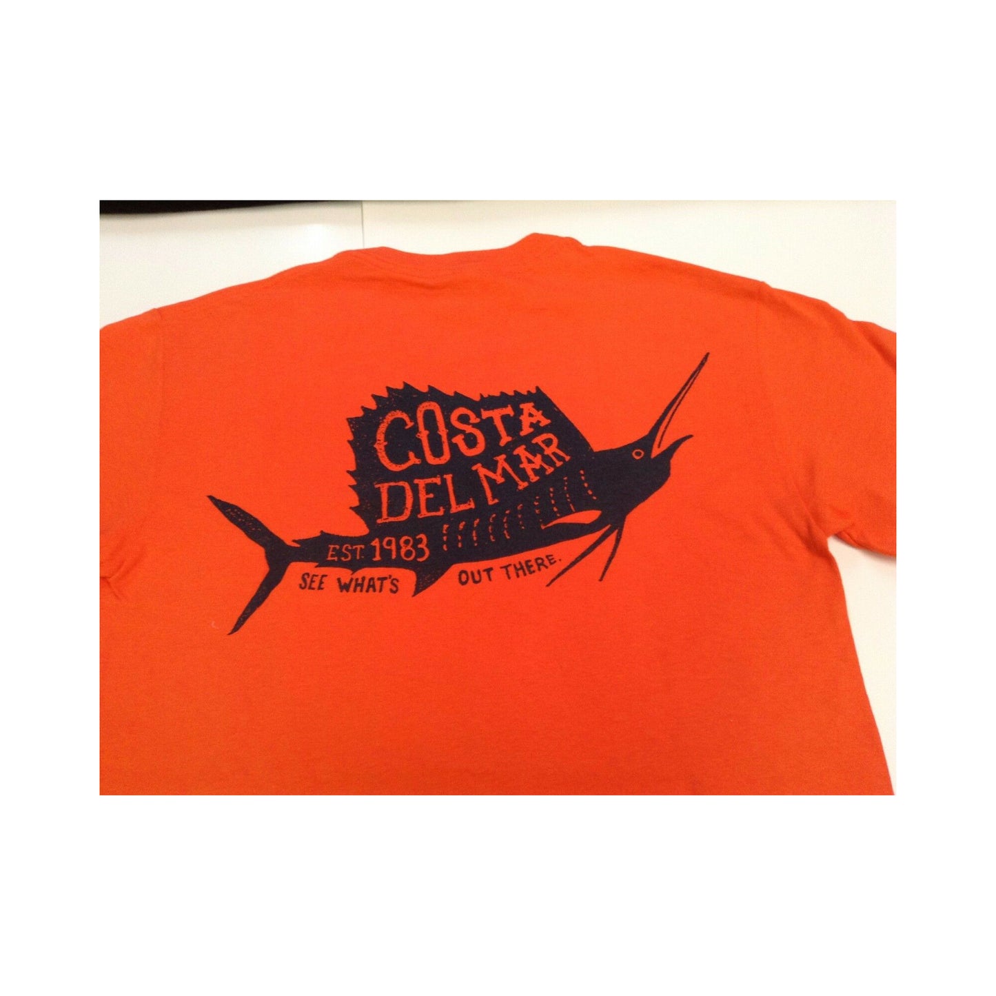 New Authentic Costa Short Sleeve T-Shirt Sailfish Orange Small