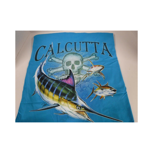 New Authentic Calcutta Short Sleeve Shirt Carbon Blue/ Marlin