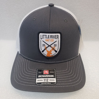 LIttle River Hat-Charcoal Gray/White Mesh/Orange Buck Logo