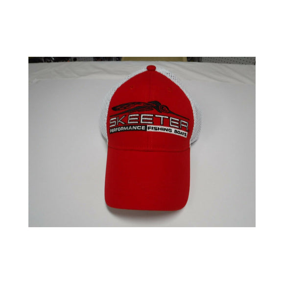 New Authentic Skeeter Richardson Hat/ White Cool Mesh/ Eat Sleep Fish Red
