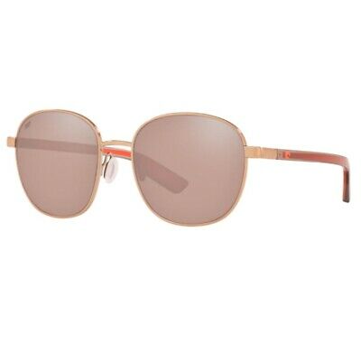New Authentic Costa Del Mar Egret Sunglasses 297 Rose Gold w/Copper Silver Mirror Lens 580P