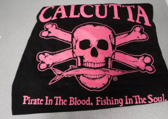 New Authentic Calcutta Short Sleeve Shirt Black/ Hot Pink- XLarge