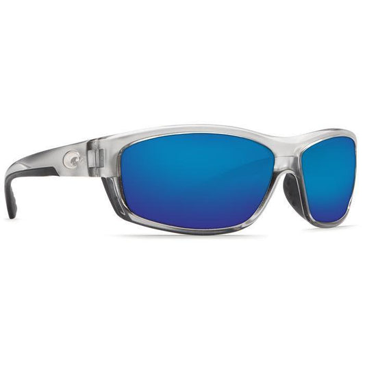 New Authentic Costa Del Mar Saltbreak 18 Sunglasses Silver w/Blue Mirror Lens 580G