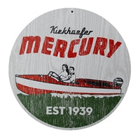 New Authentic Mercury Marine Kiekhaefer 12" Wooden Wall Sign