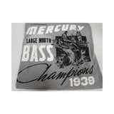 New Authentic Mercury Marine Short Sleeve Shirt Gray w/ Bass Fishing Champions 1939 XL