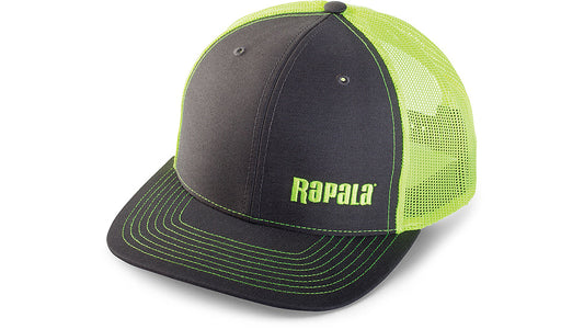 Rapala Trucker Hat-Charcoal/Neon Yellow Mesh