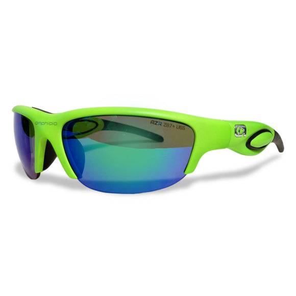 Neon Green Frame with ANSI Rated Blue Storm Lens