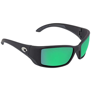 New Authentic Costa Del Mar Blackfin 11 Sunglasses Matte Black w/Green Mirror Lens 580P