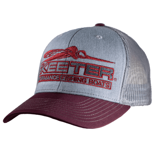 New Authentic Skeeter Hat-Tri-Color-Maroon/Heather/Charcoal Mesh